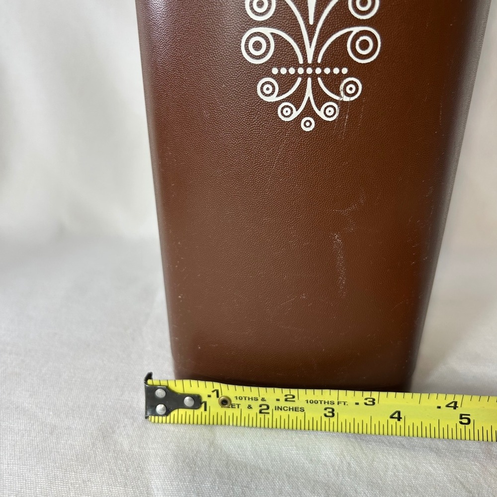 Vintage Brown Tupperware Canister with Translucent Lid White Emblem 10 in Tall - Picture 12 of 13